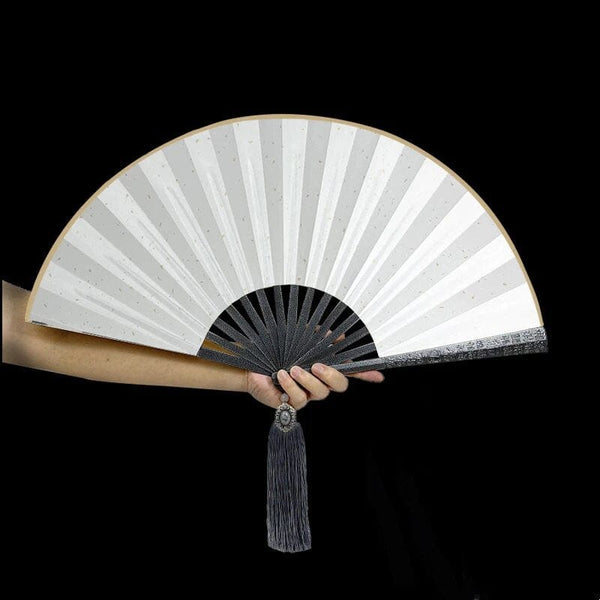 SearchFindOrder white sprinkle gold / Ribs Pattern A Silk Steel Self-Defense Fan Elegant Kung Fu Mastery and Artful Craftsmanship