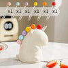 SearchFindOrder White Stainless Steel Unicorn Fruit Fork Set with Ceramic Handle