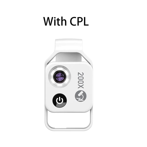 SearchFindOrder White with CPL 200X Microscope Lens with CPL Mobile LED Guide Lightfor iPhone & Samsung