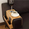 SearchFindOrder Wood color Bamboo Wood Foldable Sofa Armrest Tray