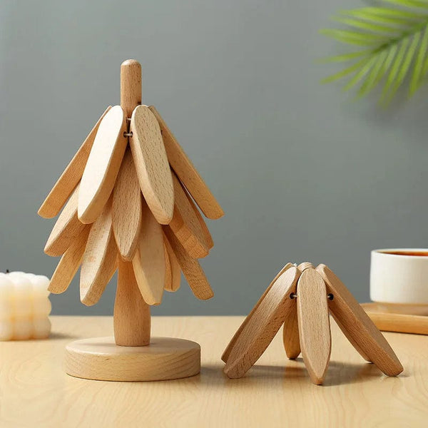 SearchFindOrder Wooden Tree Design Coasters