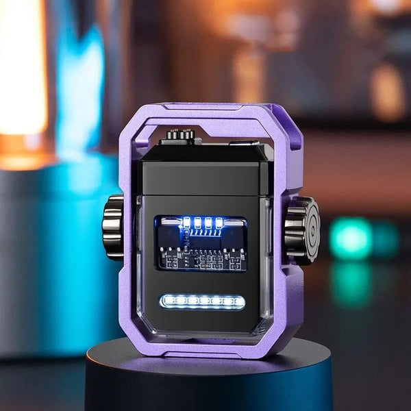 SearchFindOrder X12-Purple Turbo Arc Metal Fidget Lighter with Gyro Spark Technology