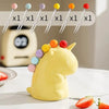 SearchFindOrder Yellow Stainless Steel Unicorn Fruit Fork Set with Ceramic Handle
