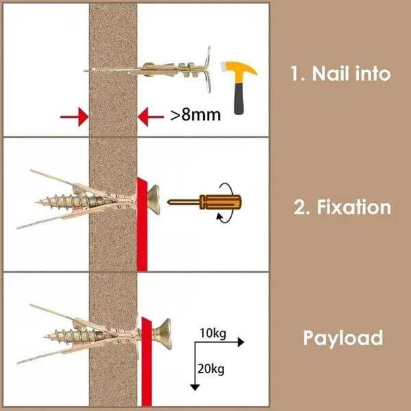 SearchFindOrder zinc-colored 1 / M12x30mm Self-Drilling Drywall Anchors