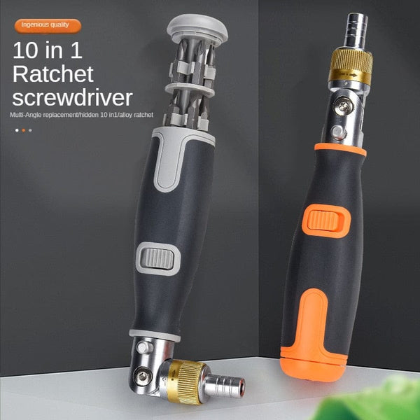 SearchFindOrder 10-in-1 Multi-Angle Portable Ratchet Screwdriver