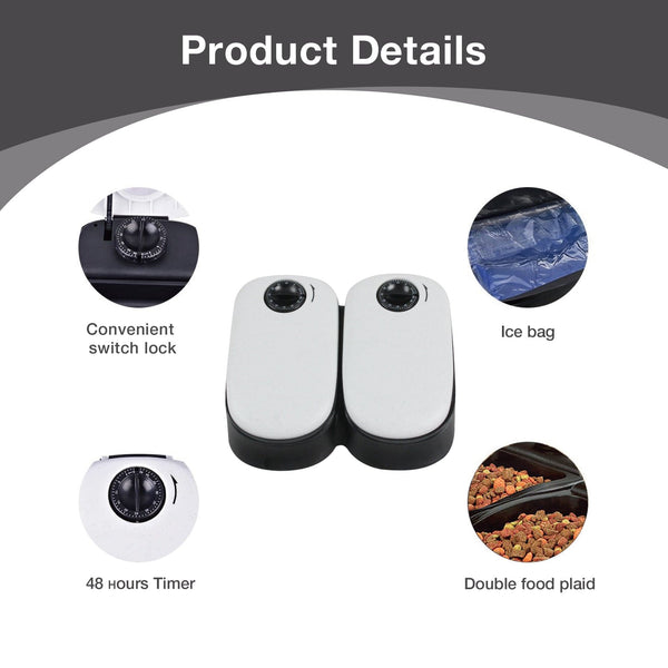 SearchFindOrder 2-Bowl Automatic Pet Feeder for Dogs and Cats