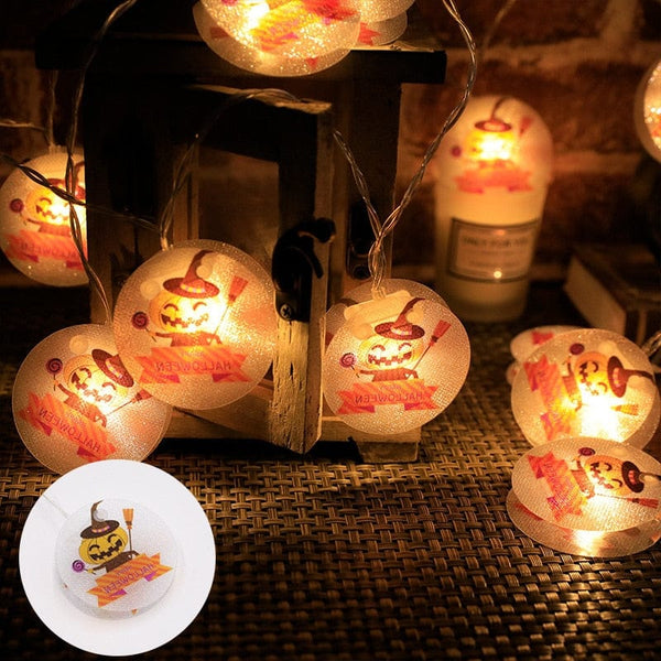 SearchFindOrder 23 / 1.5M 10LED Lights 10/20Led Halloween Pumpkin Ghost Skeletons Bat Spider Led Light String Festival Bar Home Party Decor Halloween Ornament