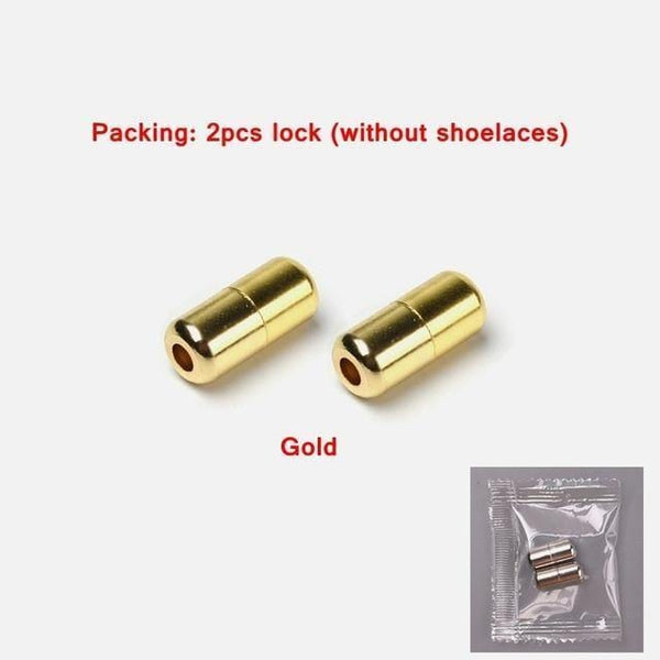 SearchFindOrder 2pcs Gold Smart No-Tie Shoelaces