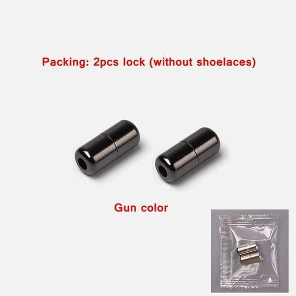 SearchFindOrder 2pcs Gun color Smart No-Tie Shoelaces