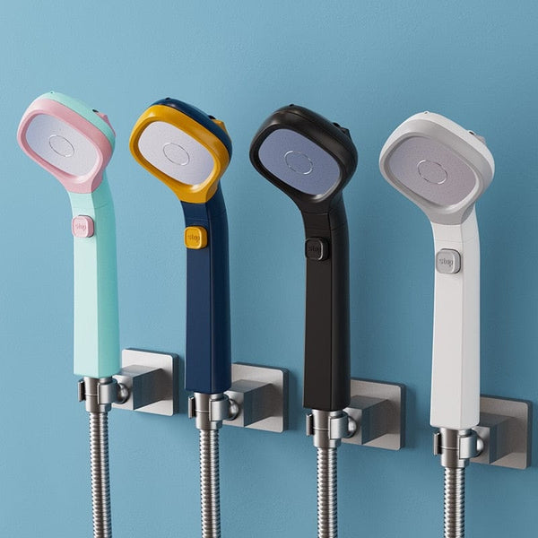 SearchFindOrder 4 Mode Adjustable High-Pressure Water Saving Button Stop Handheld Showerhead