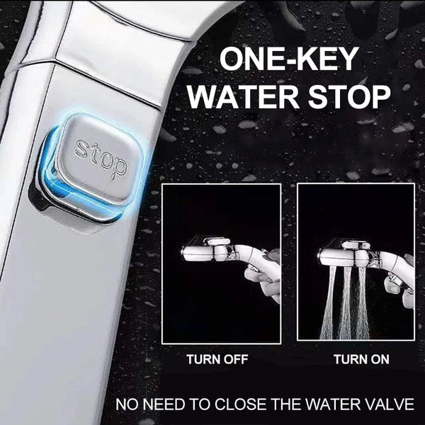 SearchFindOrder 4 Mode Adjustable High-Pressure Water Saving Button Stop Handheld Showerhead