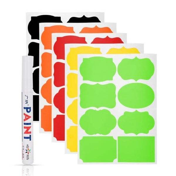 SearchFindOrder 40pcs Colorful 48pcs Jar Stickers Kitchen Label