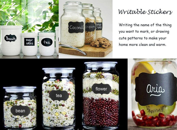 SearchFindOrder 48pcs Jar Stickers Kitchen Label