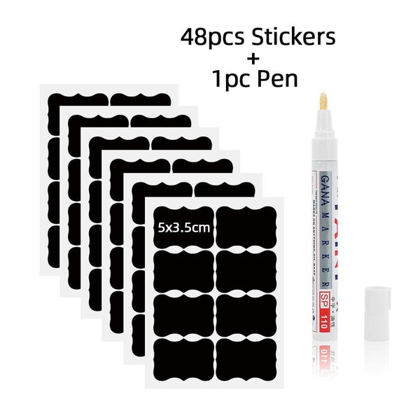 SearchFindOrder 48pcs Jar Stickers Kitchen Label