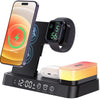SearchFindOrder 5-in-1 Folding Magnetic Wireless Charging Hub with Alarm Clock & Night Light for iPhone