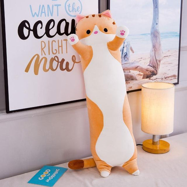 SearchFindOrder 50cm / Yellow Cat Cute Plush Long Stuffed Cat Pillow