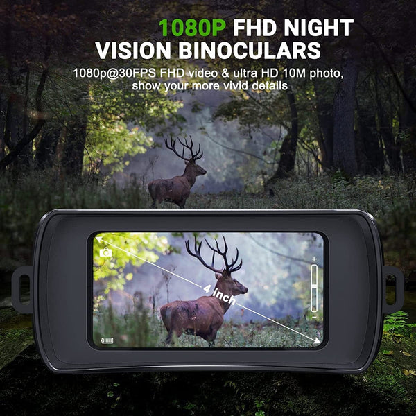 SearchFindOrder 5X Digital Zoom Night Vision Infrared Binoculars with 4 Inch 1080P HD LCD