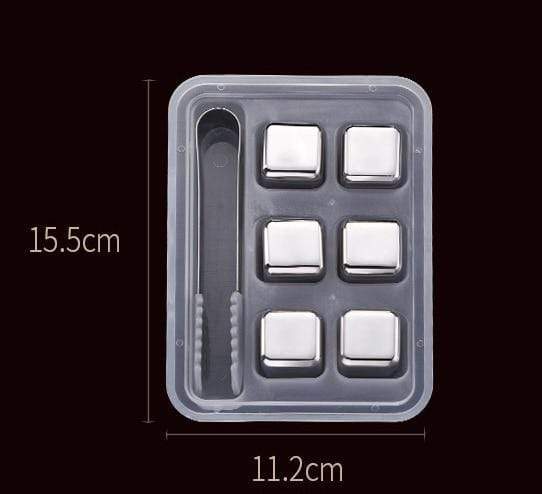 SearchFindOrder 6 Pieces With Ice Clip Stainless Steel Ice Cubes