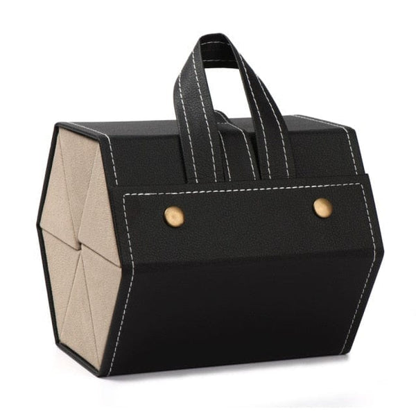 SearchFindOrder 6 Slot black Portable Leather Eyeglasses/Sunglasses Organizer