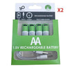 SearchFindOrder 8PCS AA TYPE-C Rechargeable Lithium Ion Batteries AA 1.5V 2600mWh/ AAA 1.5V 550mWh