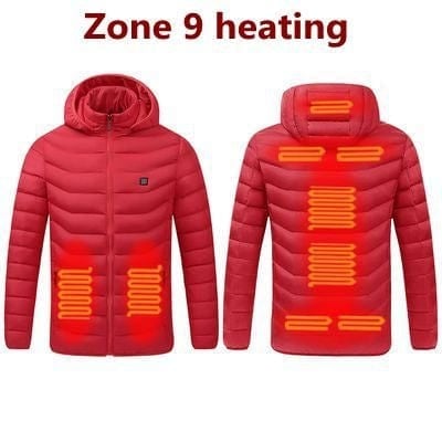 SearchFindOrder 9 Heated Areas Red / XXL Winter Outdoor Electric Heating Jacket