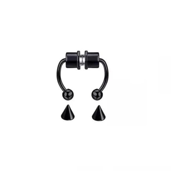 SearchFindOrder A-Black Magnetic Nose Hoop Ring