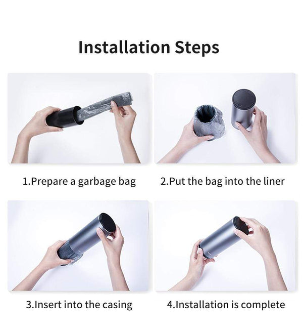 SearchFindOrder Alloy Car Trash Bin (90 Bags)