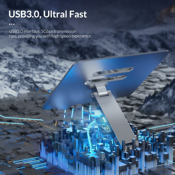 SearchFindOrder Aluminum Foldable Laptop Notebook Cooling Stand with USB 3.0 Hub