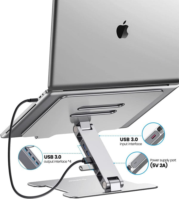 SearchFindOrder Aluminum Foldable Laptop Notebook Cooling Stand with USB 3.0 Hub