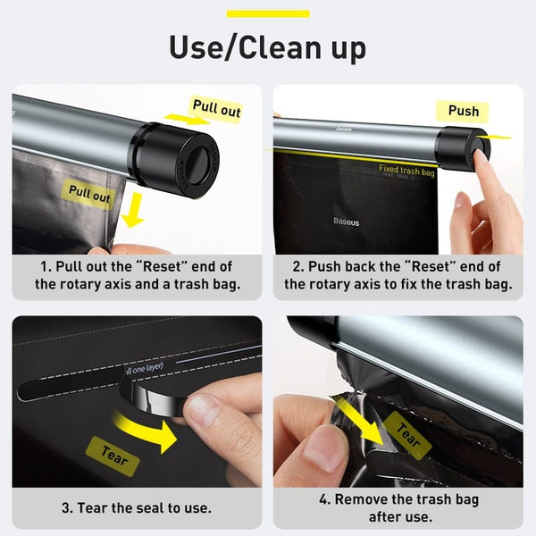 SearchFindOrder Back Seat Head Rest Roller Car Trash Can