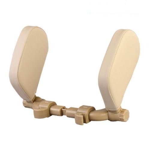 SearchFindOrder BeigeLeather Car Seat Headrest Sleep Cushion