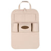 SearchFindOrder Beige Universal Car Back Seat Storage Organizer with Elastic Felt Storage Bag 6 Pockets Organizer