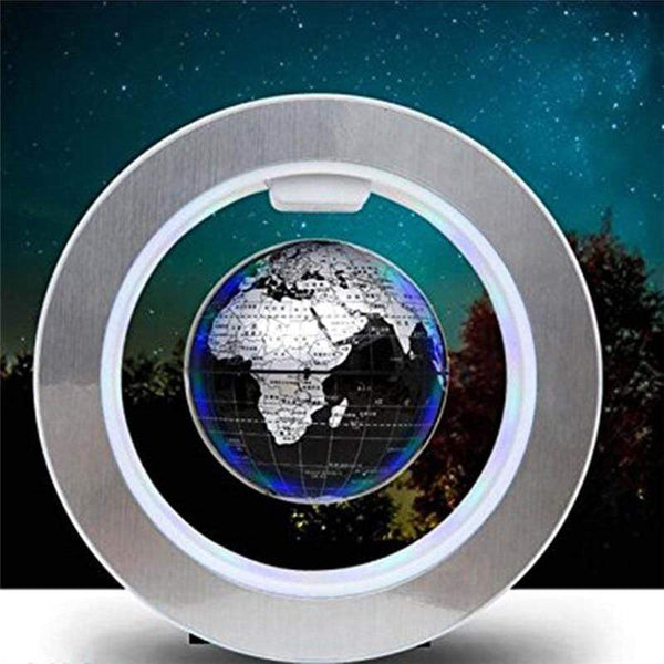 SearchFindOrder Black Circle Mount with Light / UK PLUG FloatingAnti-Gravity LED World Map Lamp