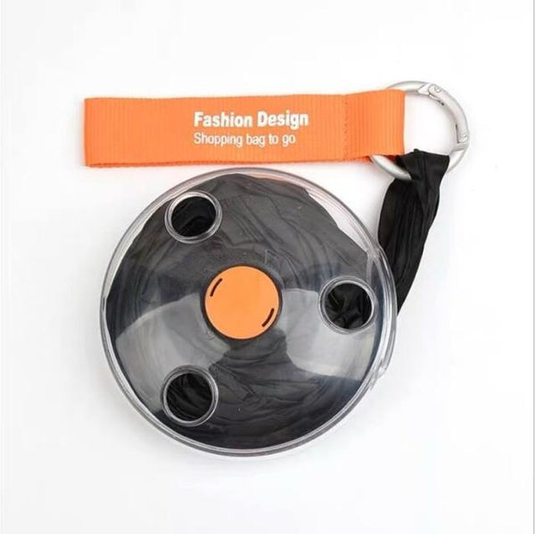 SearchFindOrder Black Compact Portable Reusable Eco-Friendly Retractable Shopping Bag