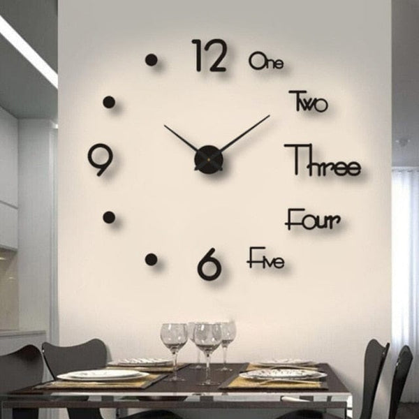 SearchFindOrder Black / Large 37 Inch Modern Wall Clock DIY Timepiece