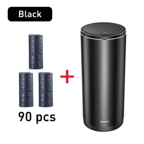 SearchFindOrder Black Pack of Three 30 Piece Bags Alloy Car Trash Bin (90 Bags)