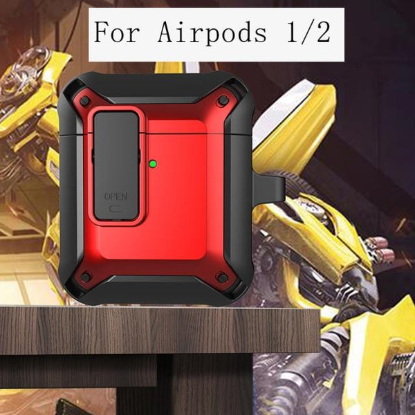 SearchFindOrder Black Red For Version1 2 Shockproof Protective Cover For Apple AirPods 1/2 and Pro