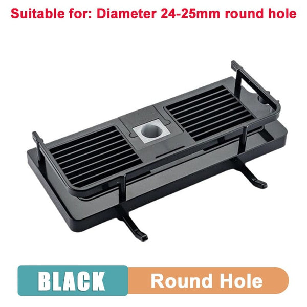 SearchFindOrder Black Round Hole Detachable Shower Shelf Rack