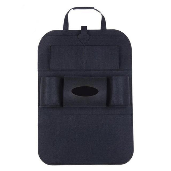 SearchFindOrder Black Universal Car Back Seat Storage Organizer with Elastic Felt Storage Bag 6 Pockets Organizer