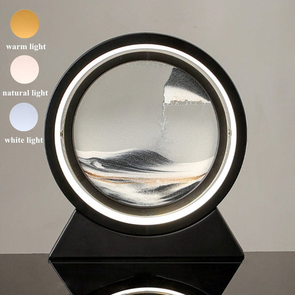 SearchFindOrder Black White / 7 inch / USB 3D LED Sand Art Decor