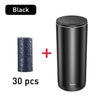 SearchFindOrder Black with 30 Bags Alloy Car Trash Bin (90 Bags)