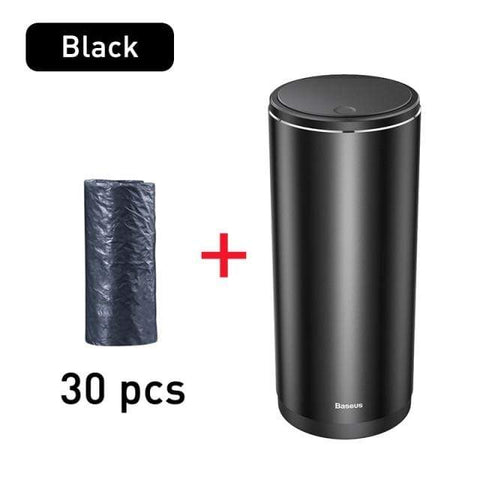 SearchFindOrder Black with 30 Bags Alloy Car Trash Bin (90 Bags)