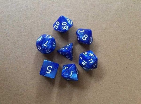 SearchFindOrder Blue 7pcs/set 17 Colors Multifaceted Dice
