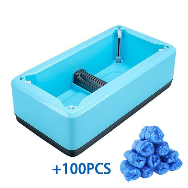 SearchFindOrder Blue Dispenser with 100pcs (50) Pairs Automatic Shoe Cover Dispenser