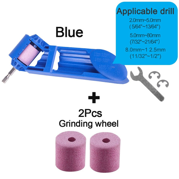 SearchFindOrder Blue with 2 Stones Portable Drill Bit Sharpener