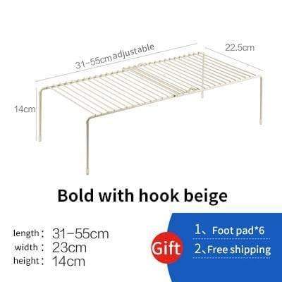 SearchFindOrder Bold-white Adjustable Holders Metal Racks For Kitchen Cabinet Organizer