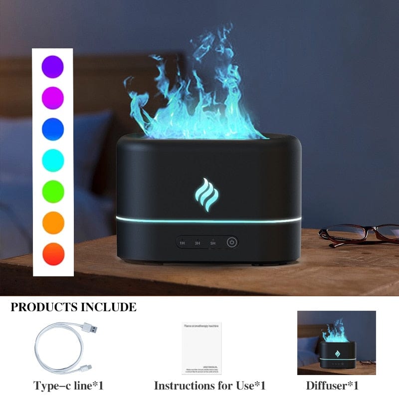 white)colorful Flame Air Aroma Diffuser Humidifier, Upgraded 7