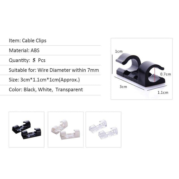 SearchFindOrder Cable Organizer Clips Desktop & Workstation