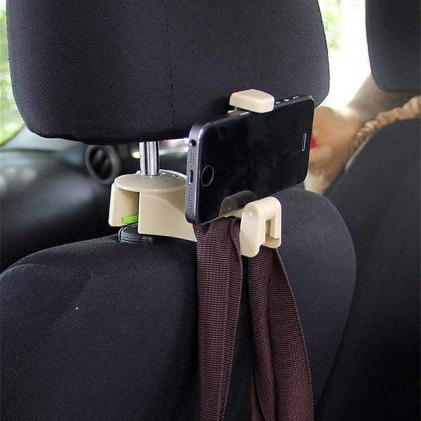 SearchFindOrder Car Headrest Hook With Phone Clip
