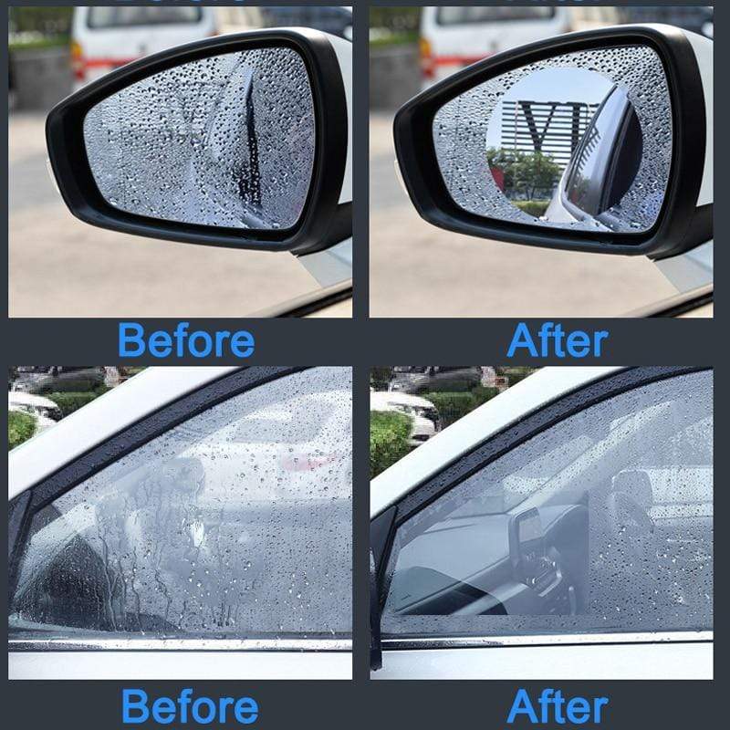 AntiFog Clear Film Water Repellent for Car Mirrors and Windows
